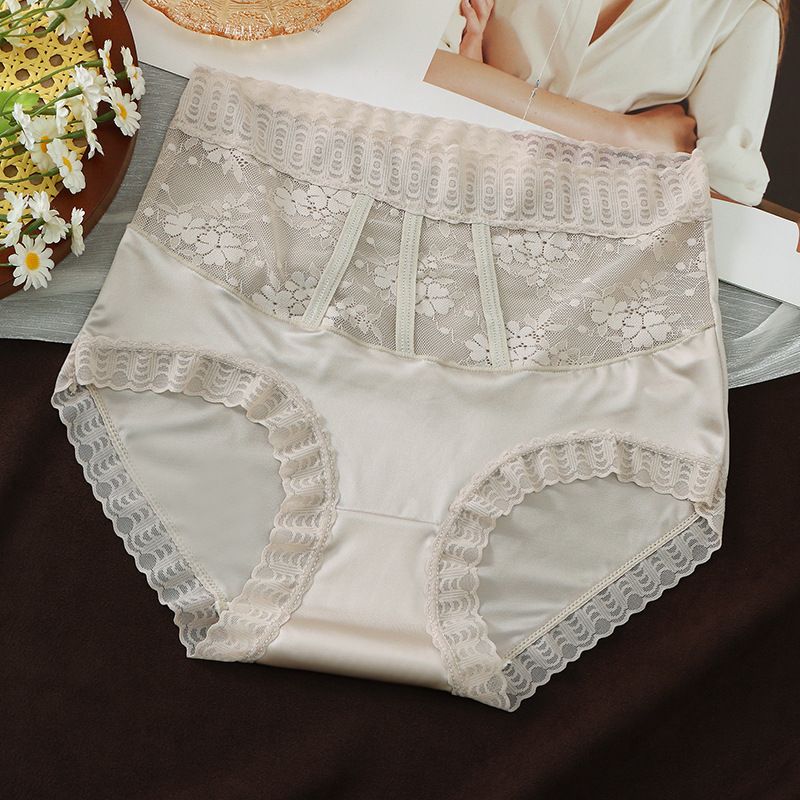 3pcs Non-trace Lace high waist briefs women's high-waist underwear abdomen hip shaping briefs Panties Underpants high Waist Quick Dry Breathable Comfortable Hip Lifting girls triangle panties