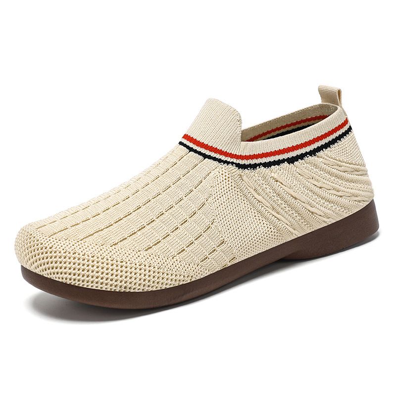 Rubber flat shoes canvas shoes Ladies Fashion Single Shoes flying weaving mesh Soft Bottom shoes Comfortable Soft Bottom Shoes Casual shoes slip resistant breathable sports shoes girl sneakers fashion