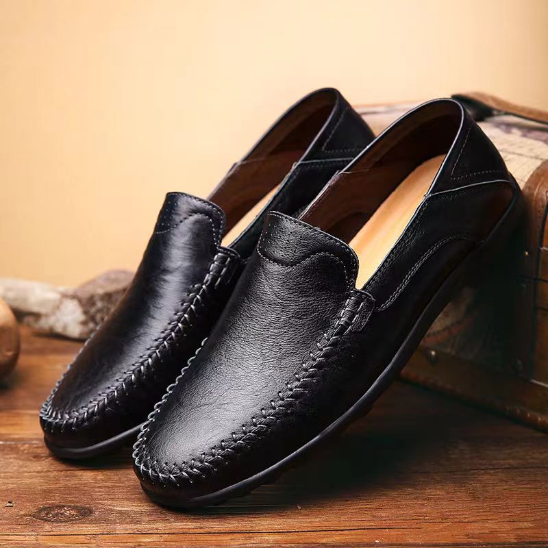 New Arrivals High Quality Business Men's Shoes Men Loafers Casual PU Flats Driving Doug Shoes Men Leisure Leather Peas Shoes  Soft Wearable Loafers Shoes Men's Genuine Leather Official Shoes