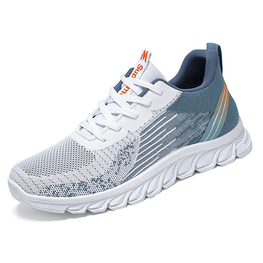 Men shoes new flying woven running shoes Men's casual sports shoes students fashion sneakers Lightweight Athletic Gym Walking Shoes youth soft-soled mesh sneakers  Fashion Sneakers