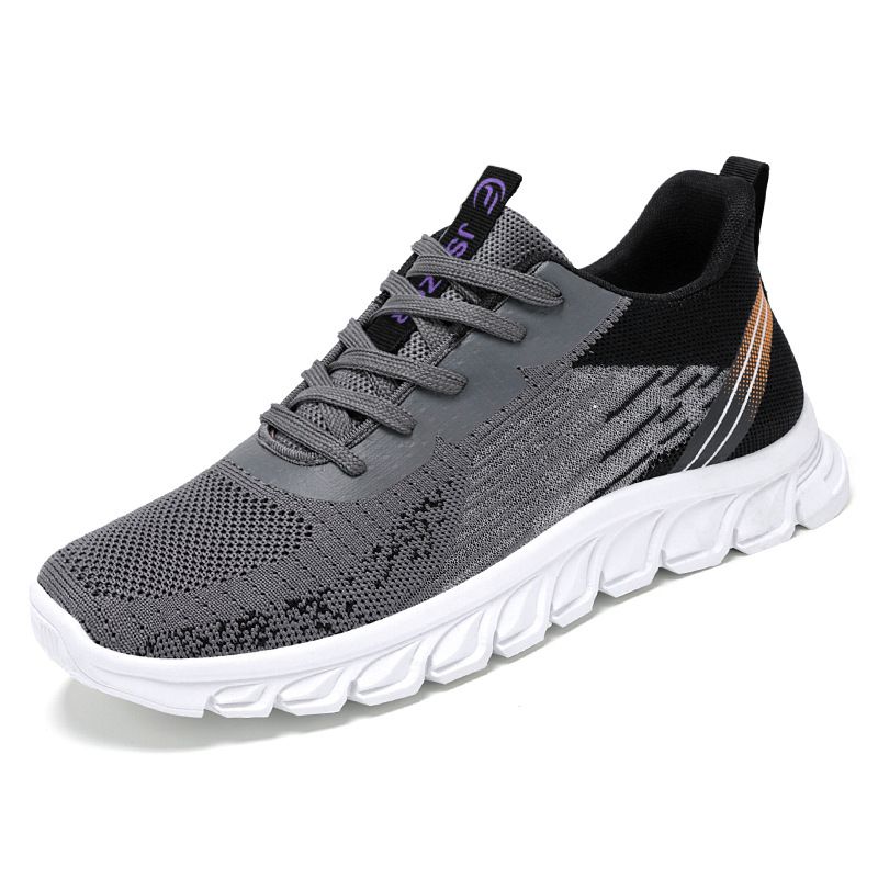 Men shoes new flying woven running shoes Men's casual sports shoes students fashion sneakers Lightweight Athletic Gym Walking Shoes youth soft-soled mesh sneakers  Fashion Sneakers