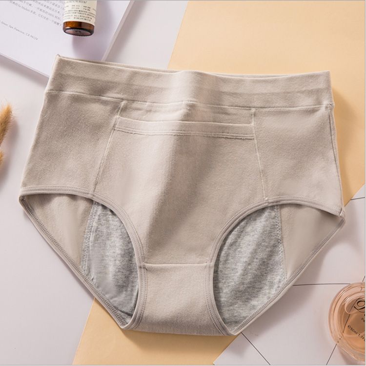 4PCS High Waist Pure Cotton Physiological Panties Menstrual Period Leak Proof Cotton Underwear Menstruation Pants, Aunt Pants, Anti-side Leakage Briefs In the waist Warm Menstrual Women Underwear