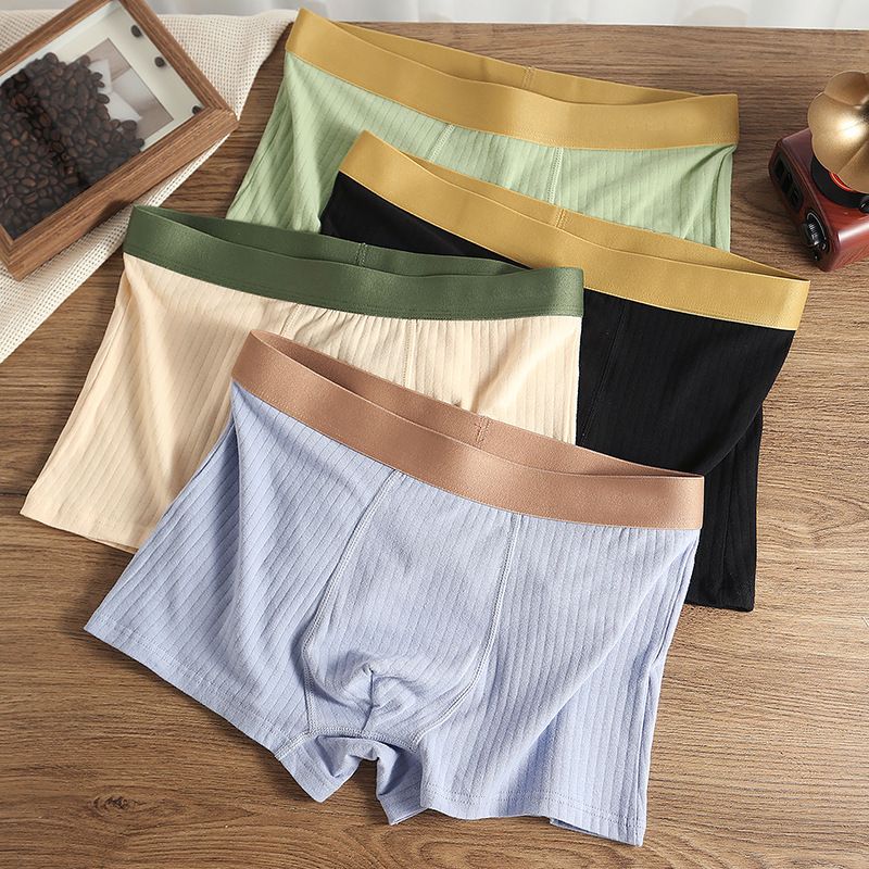 3 Pack Men cotton Underwear Men Underwear Boxer Pants Men Home Wear Underpants Fashion Man Flat Underwear Cotton Plus Size Men's Underpants Soft breathable comfortable