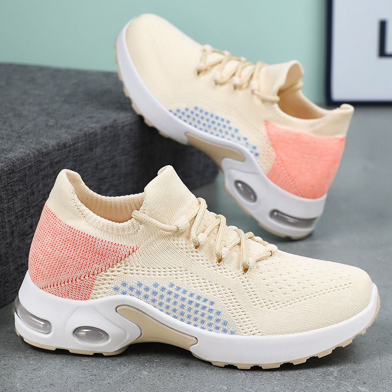 JINSHIYUAN Sneakers Breathable Mesh Outdoor Shoes Flyweave Breathable casual shoes air cushion sneakers ladies comfortable athletic casual running shoes girls breathable gym shoes comfortable walking