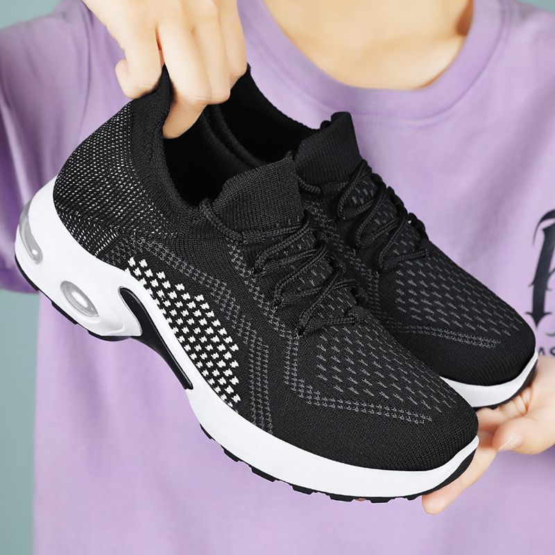 JINSHIYUAN Sneakers Breathable Mesh Outdoor Shoes Flyweave Breathable casual shoes air cushion sneakers ladies comfortable athletic casual running shoes girls breathable gym shoes comfortable walking