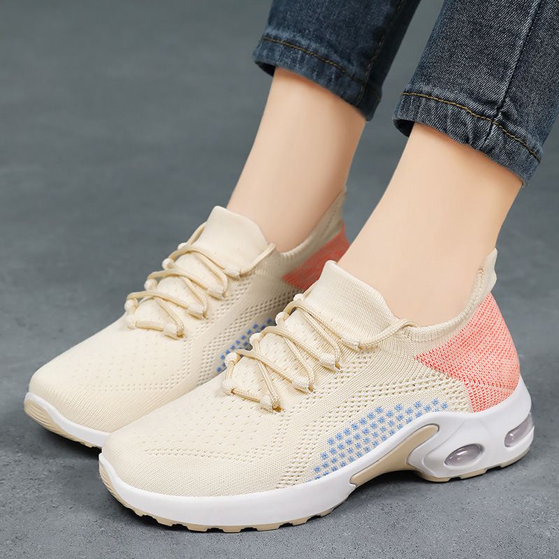 JINSHIYUAN Sneakers Breathable Mesh Outdoor Shoes Flyweave Breathable casual shoes air cushion sneakers ladies comfortable athletic casual running shoes girls breathable gym shoes comfortable walking