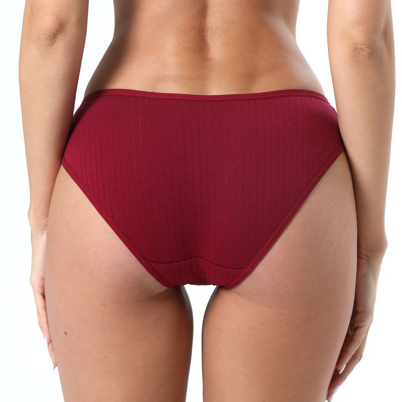 4pc Women's Cotton Underwear multi-color lingerie middle waist briefs cute girls triangle panties mid-waist student panties Ladies cotton briefs lingerie