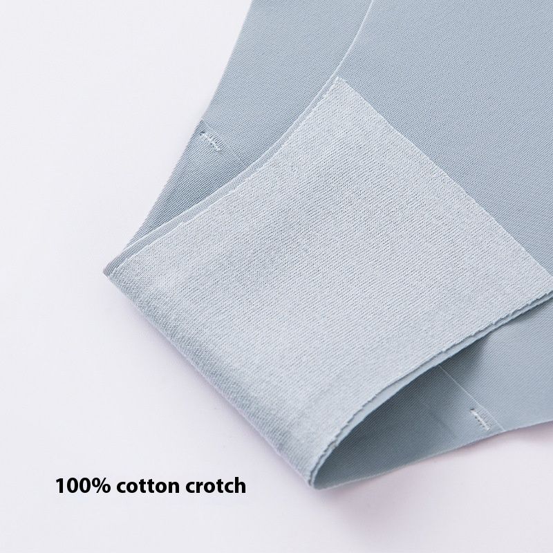 3 PC QINGYANG New Arrivals Women's Sexy Seamless Ice Silk Panties Large Size Cotton Crotch Breathable Mid Waist briefs Sports Panties Sexy Girls briefs Sweet Wavy Edge Briefs