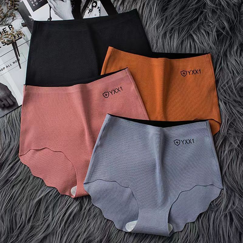 4PC Pure Cotton Women Underwear  Seamless Hipster Panties Cotton High Waisted Tummy Tightening No Trace Panties Cotton Antibacterial Large Size Women's Briefs Panties  Ladies Bikini No Show Panty Line