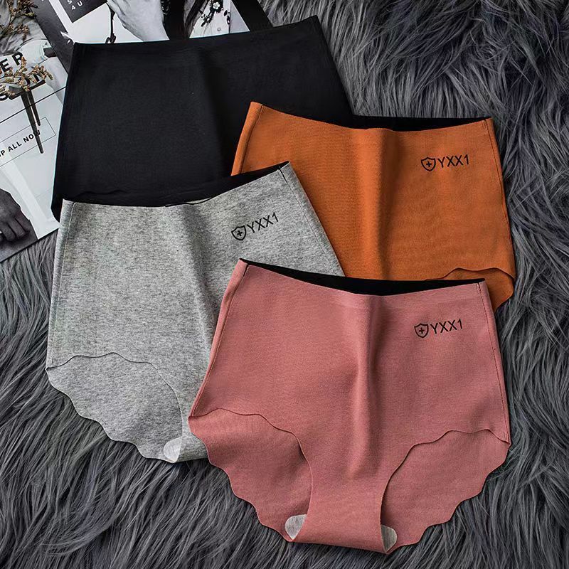 4PC Pure Cotton Women Underwear  Seamless Hipster Panties Cotton High Waisted Tummy Tightening No Trace Panties Cotton Antibacterial Large Size Women's Briefs Panties  Ladies Bikini No Show Panty Line