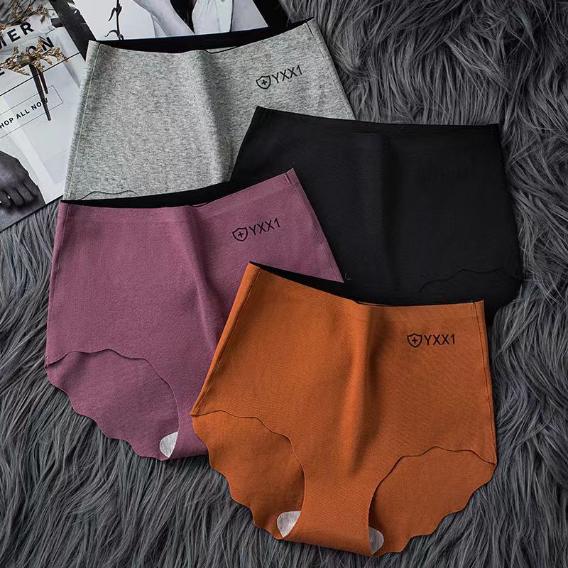 4PC Pure Cotton Women Underwear  Seamless Hipster Panties Cotton High Waisted Tummy Tightening No Trace Panties Cotton Antibacterial Large Size Women's Briefs Panties  Ladies Bikini No Show Panty Line