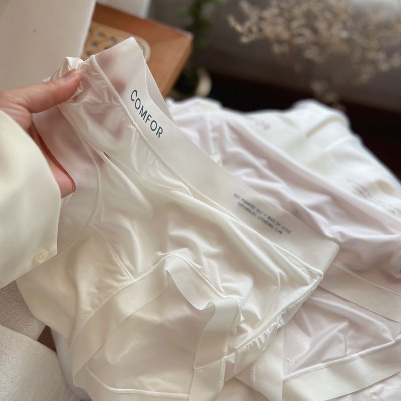 DAIJIAEN 5PC seamless ice silk panties Ultra-thin ice silk Nude facial mask pants non-marking quick-drying middle waist panties antibacterial waist cinching cotton crotch breathable briefs