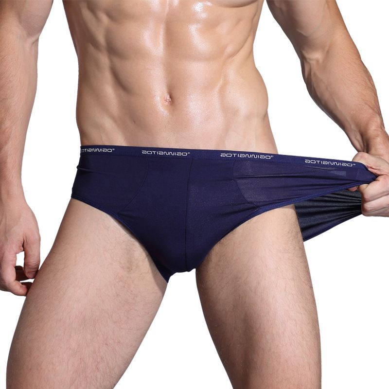 AOTIANIAO 4PC Men's Underwear High Stretch Large Size Sexy Modal Cotton Breathable Briefs Comfortable Soft breathable Middle-Waisted briefs Thin Soft Fabric Comfortable Underpants