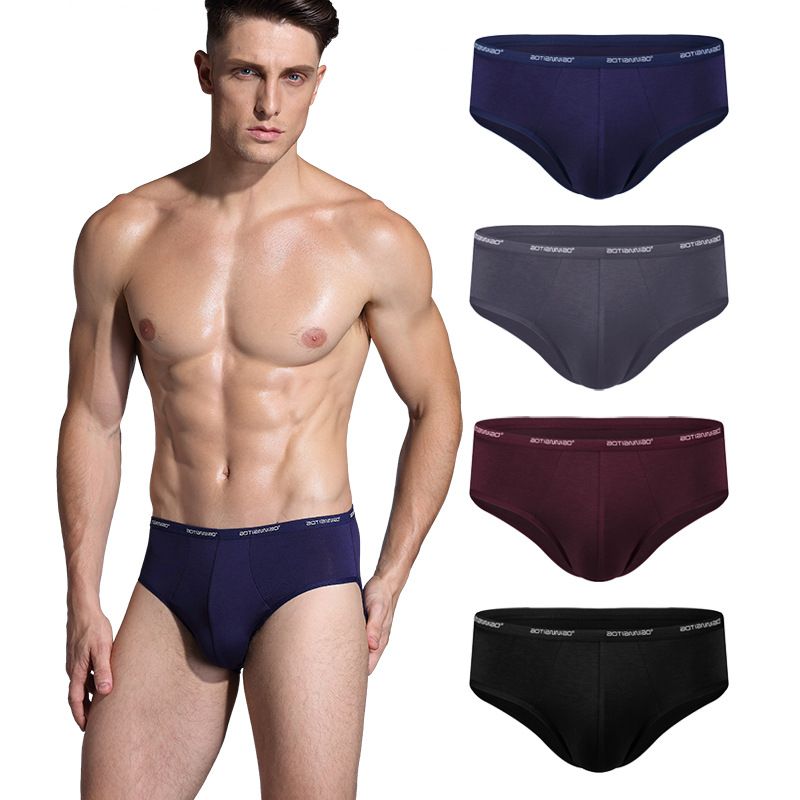 AOTIANIAO 4PC Men's Underwear High Stretch Large Size Sexy Modal Cotton Breathable Briefs Comfortable Soft breathable Middle-Waisted briefs Thin Soft Fabric Comfortable Underpants