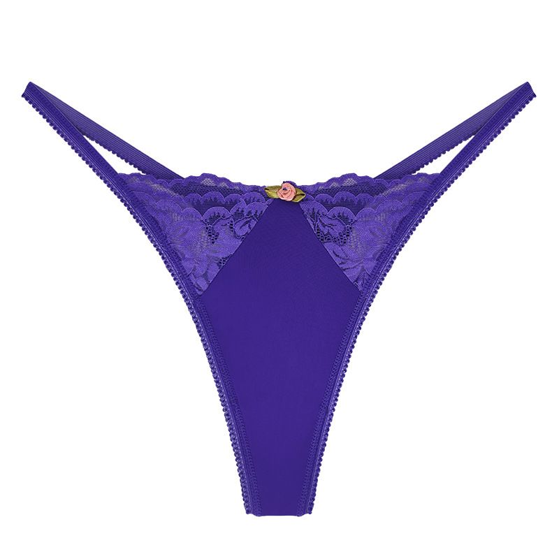 JINFENI 4PCS Women Underwear Seamless Lace Thong Women Low Waist Panties Women G-String  Ladies  Sexy Lace cotton crotch panties Woman Sex Wear Thong Panties