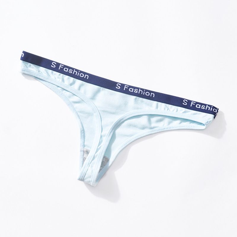 4PCS Comfortable Cotton Women's Panties Fashion Letters Printed Sexy Seamless Panties Ladies Low Waisted Seductive Thong