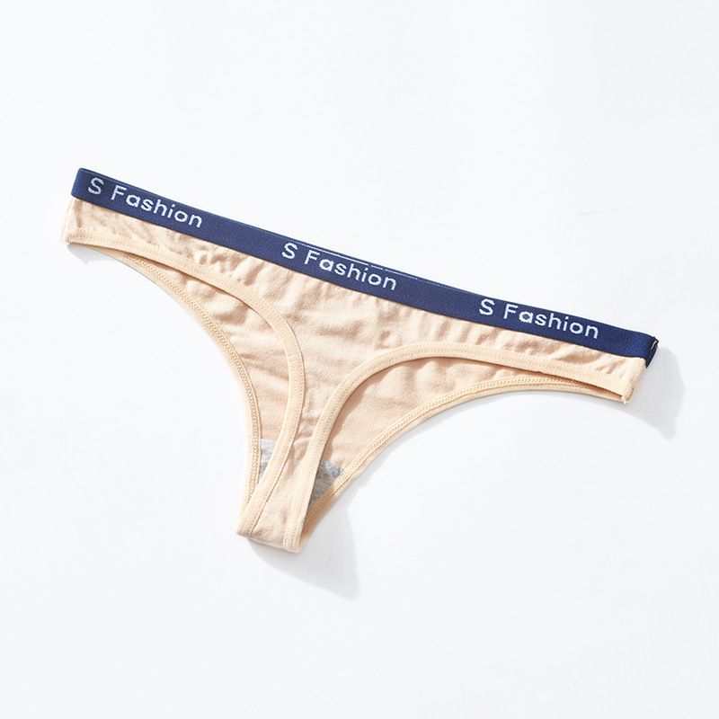 4PCS Comfortable Cotton Women's Panties Fashion Letters Printed Sexy Seamless Panties Ladies Low Waisted Seductive Thong