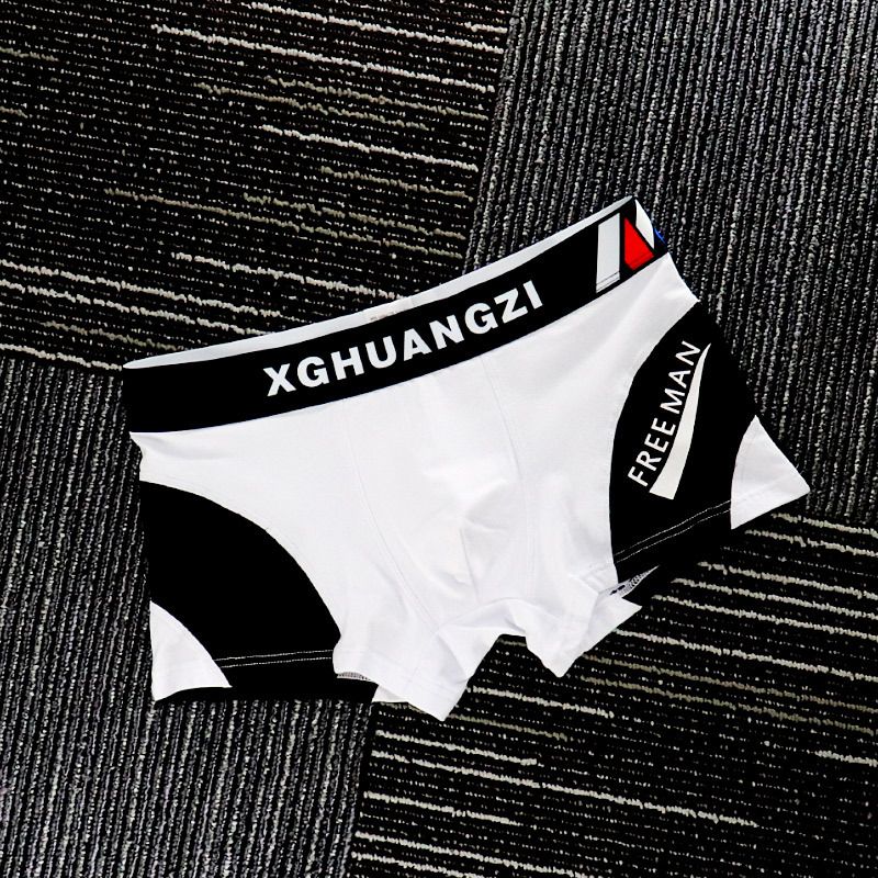 2pcs Men's underwear boxer cotton comfortable breathable underwear Boy trend personality sports boxers student underwear