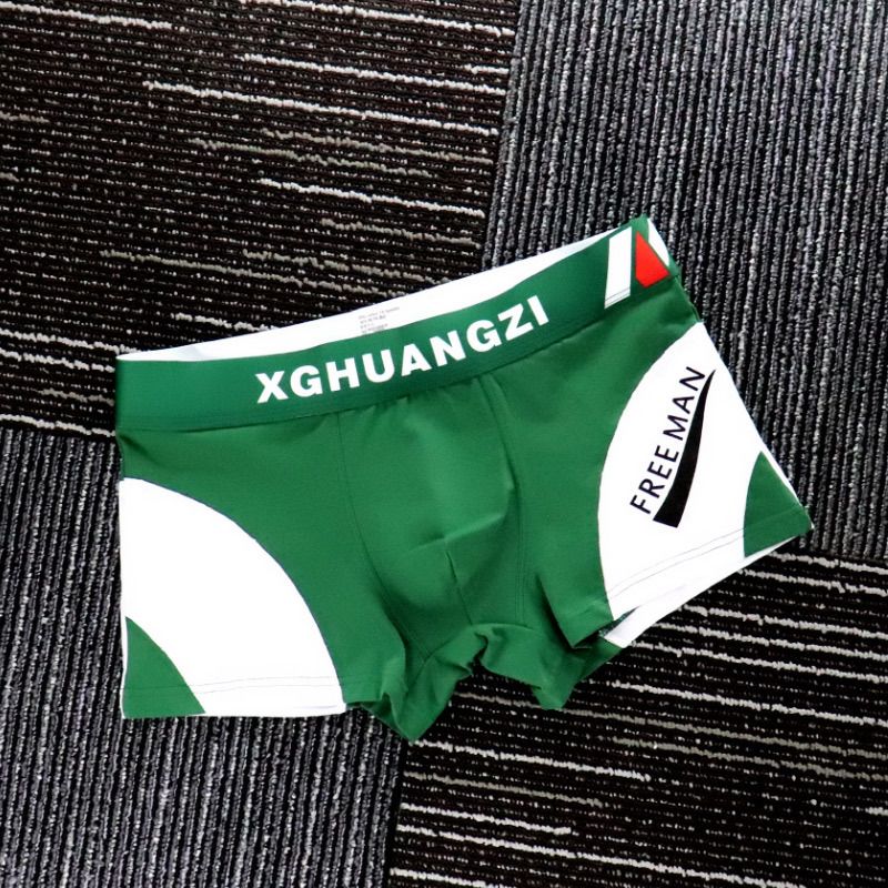 2pcs Men's underwear boxer cotton comfortable breathable underwear Boy trend personality sports boxers student underwear