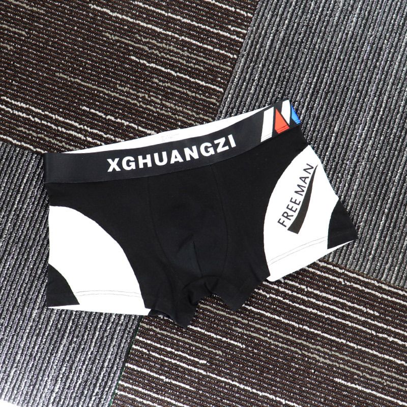 2pcs Men's underwear boxer cotton comfortable breathable underwear Boy trend personality sports boxers student underwear