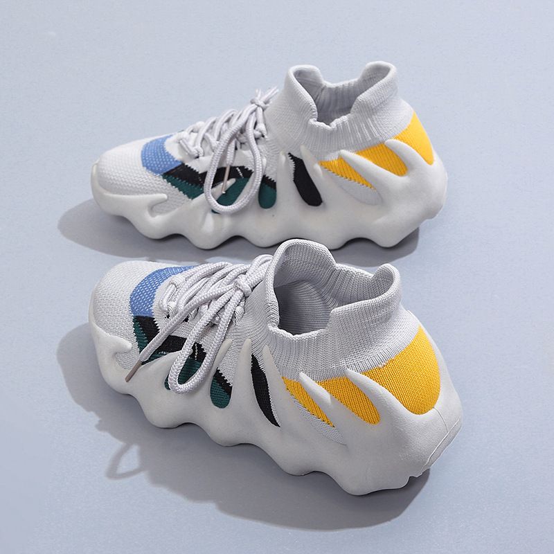 New Women's Sneakers Fly Woven Breathable Fabric Soft Sole Sports Shoes Casual Shoes Anti-slip Coconut Shoes Octopus Shoes Lace-up Breathable Mesh Outdoor Fashion Sneakers