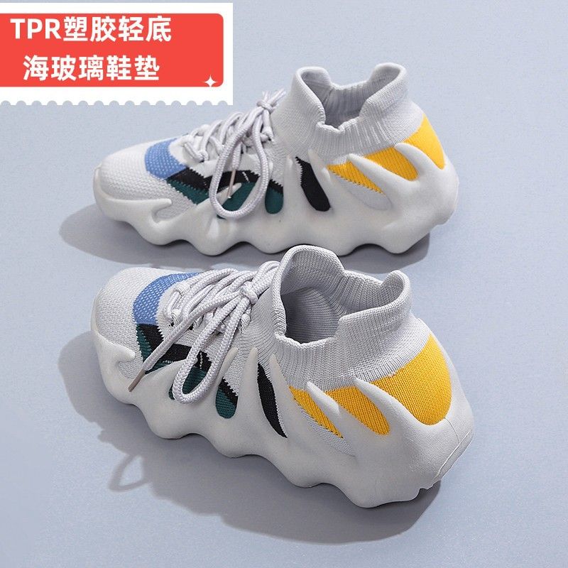 New Women's Sneakers Fly Woven Breathable Fabric Soft Sole Sports Shoes Casual Shoes Anti-slip Coconut Shoes Octopus Shoes Lace-up Breathable Mesh Outdoor Fashion Sneakers