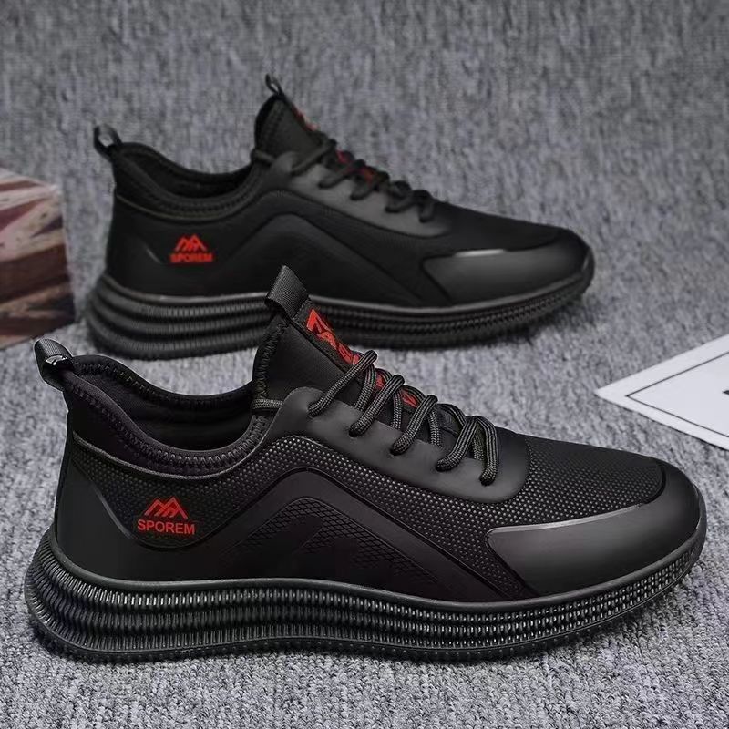 New Arrival Men's fashion sneakers trendy wear-resistant breathable all-match Casual Shoes Casual Leather Business Men's Shoes Comfortable Walking Flats Anti-slip Black Male Driving Shoes