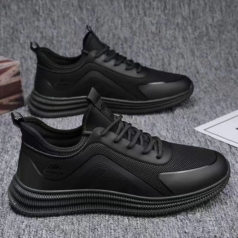 New Arrival Men's fashion sneakers trendy wear-resistant breathable all-match Casual Shoes Casual Leather Business Men's Shoes Comfortable Walking Flats Anti-slip Black Male Driving Shoes