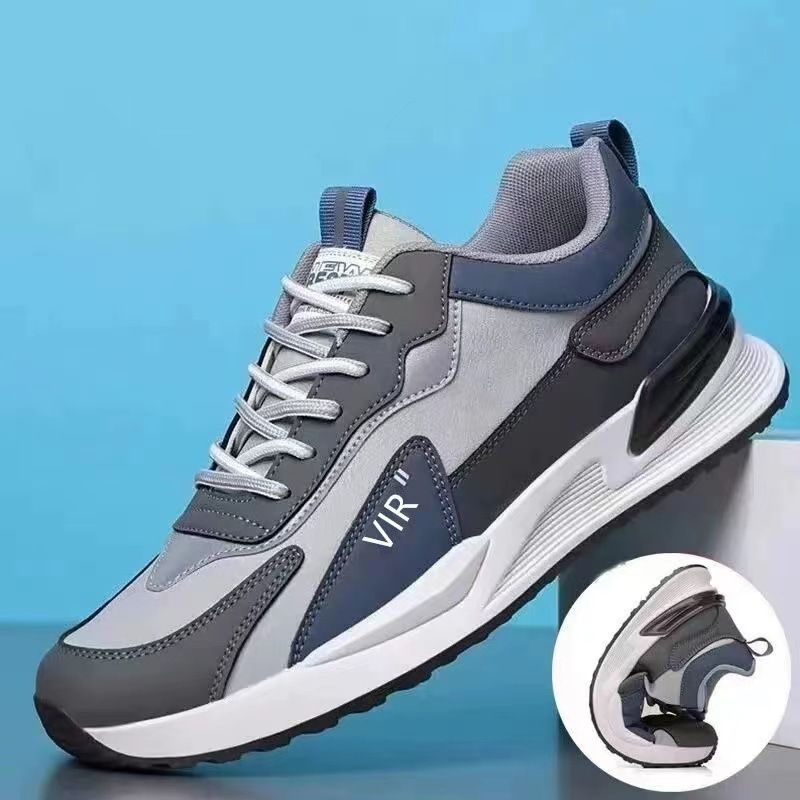 Men's casual sports shoes Lightweight soft sole lace-up sneakers Casual soft sole running shoes Trendy Sneakers Men's Flat Shoes PU Leather Athletic Casual Shoes for Men running shoes out shoes