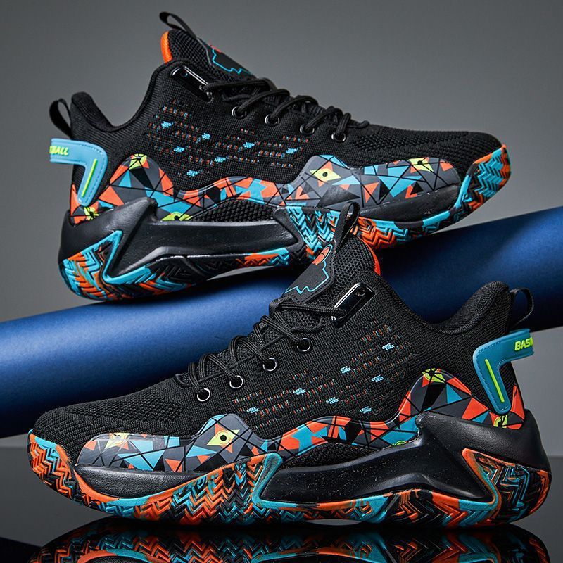 New Men's Basketball Shoes Mesh upper camouflage student trainers High-top Trend sneakers for teenagers Fashion Indoor Non-Slip Training Sports Running Shoes Lightweight Breathable Sneakers