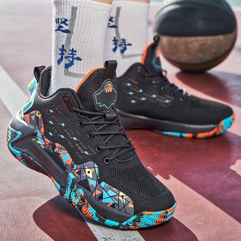 New Men's Basketball Shoes Mesh upper camouflage student trainers High-top Trend sneakers for teenagers Fashion Indoor Non-Slip Training Sports Running Shoes Lightweight Breathable Sneakers