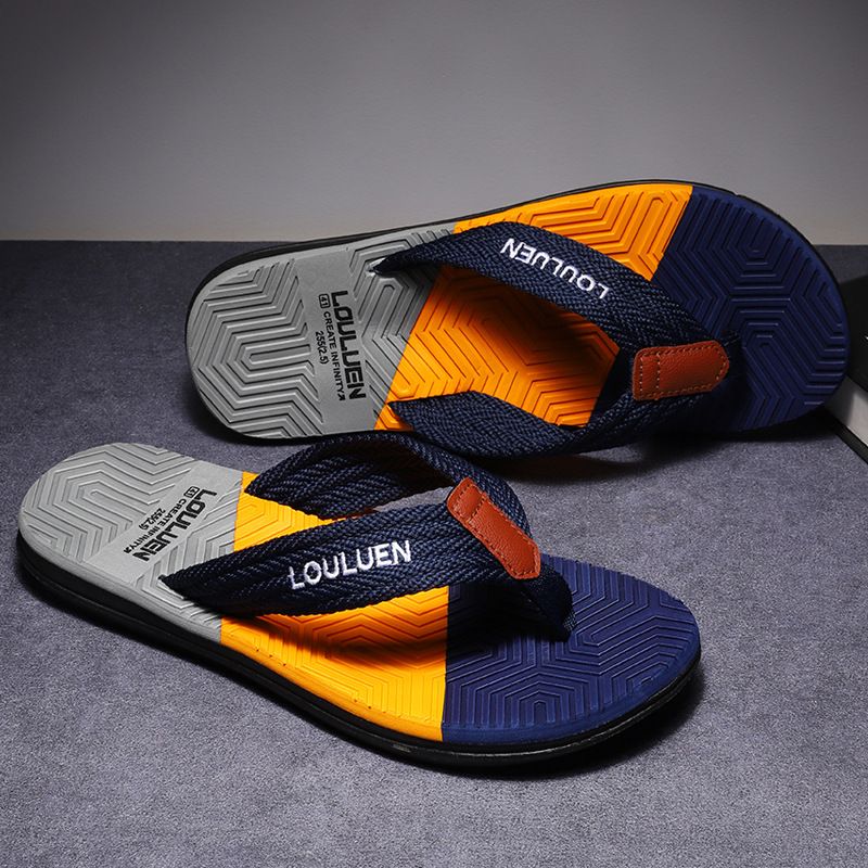 LOULUEN 2024 New Men's Shoes Light Flip Flops Summer Men's Beach Slippers Beach Sandals Man Non-Slip Slippers Fashion Durable casual sandals Bathroom Shoes Summer Clip Toe Slippers Men's Beach Shoes