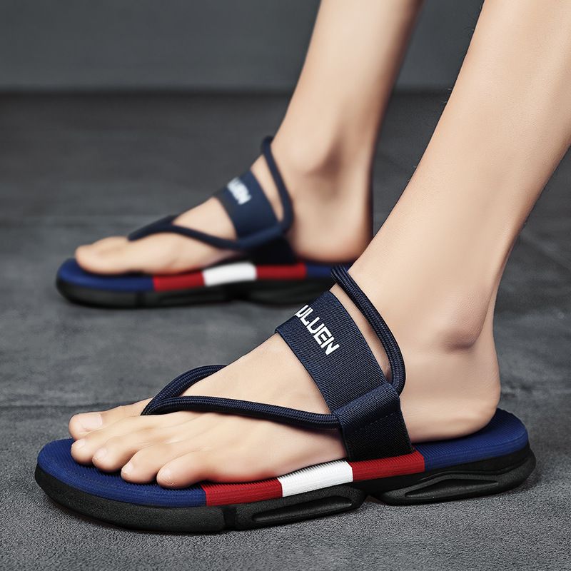 LOULUEN 2024 NEW sandals Men's slippers Two Users Outdoor Casual Beach Shoes Thick bottom non-slip open toe sandals Fashion Man Non-Slip Slippers  Casual Flip-Flops Air Force Fashion Boy's Household
