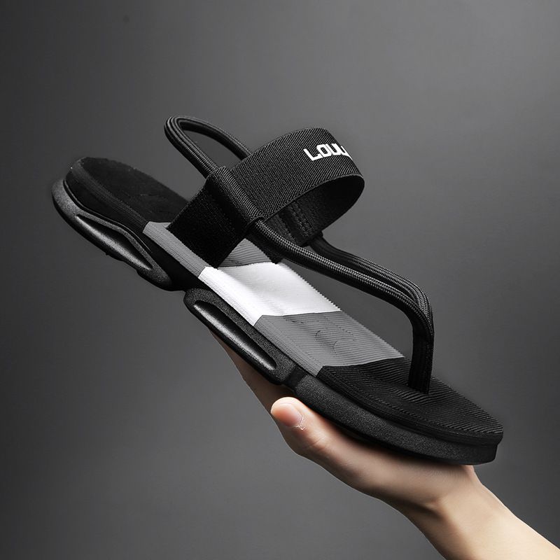 LOULUEN 2024 NEW sandals Men's slippers Two Users Outdoor Casual Beach Shoes Thick bottom non-slip open toe sandals Fashion Man Non-Slip Slippers  Casual Flip-Flops Air Force Fashion Boy's Household