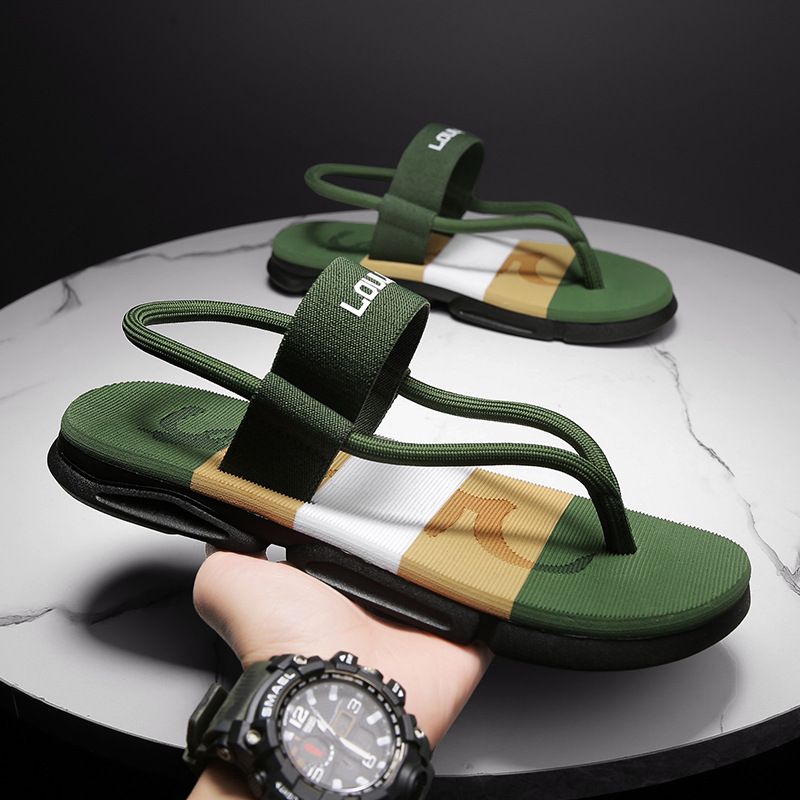 LOULUEN 2024 NEW sandals Men's slippers Two Users Outdoor Casual Beach Shoes Thick bottom non-slip open toe sandals Fashion Man Non-Slip Slippers  Casual Flip-Flops Air Force Fashion Boy's Household