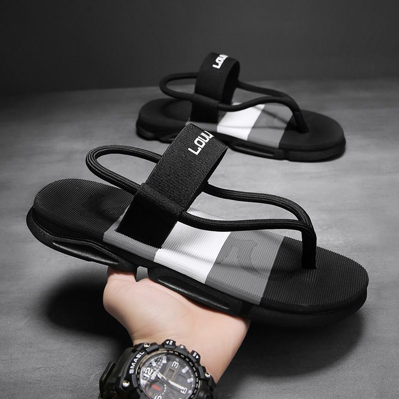 LOULUEN 2024 NEW sandals Men's slippers Two Users Outdoor Casual Beach Shoes Thick bottom non-slip open toe sandals Fashion Man Non-Slip Slippers  Casual Flip-Flops Air Force Fashion Boy's Household
