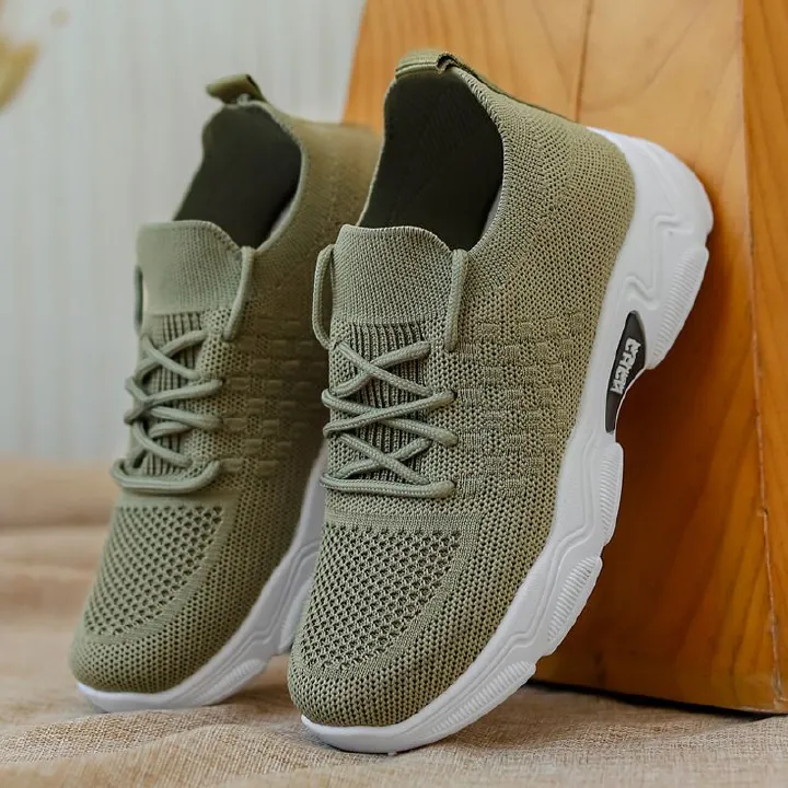 HONGXIANG ladies comfortable athletic casual running shoes girls soft soled cloth shoes students flats shoes Ladies' breathable casual shoes students casual sneakers Breathable mesh thick bottom shoes