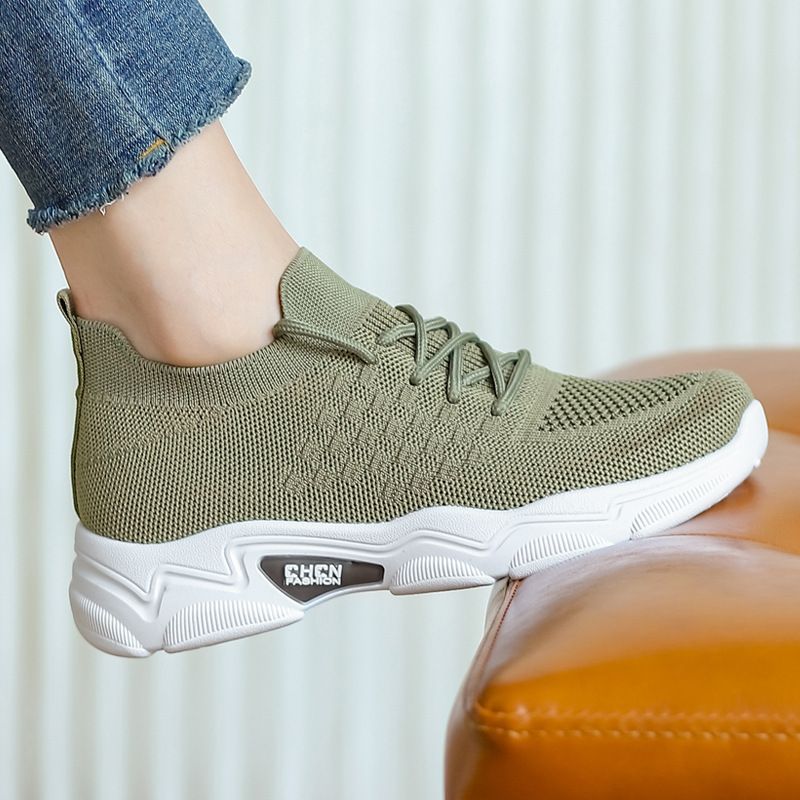 HONGXIANG ladies comfortable athletic casual running shoes girls soft soled cloth shoes students flats shoes Ladies' breathable casual shoes students casual sneakers Breathable mesh thick bottom shoes