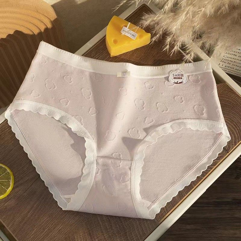 YISIMI 5PCS 5AA Baby Cotton Girls Cotton Panties Women Cotton Antibacterial Mid Waist Panties Cute sweet girls' mid-rise panties women's cotton non-marking hipster panties（Choose one size larger）