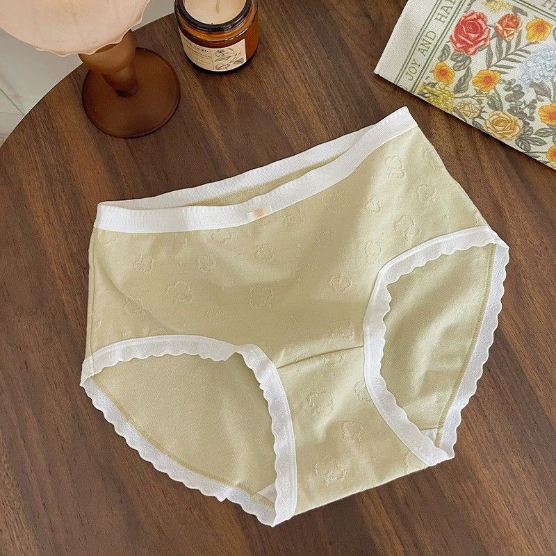 YISIMI 5PCS 5AA Baby Cotton Girls Cotton Panties Women Cotton Antibacterial Mid Waist Panties Cute sweet girls' mid-rise panties women's cotton non-marking hipster panties（Choose one size larger）
