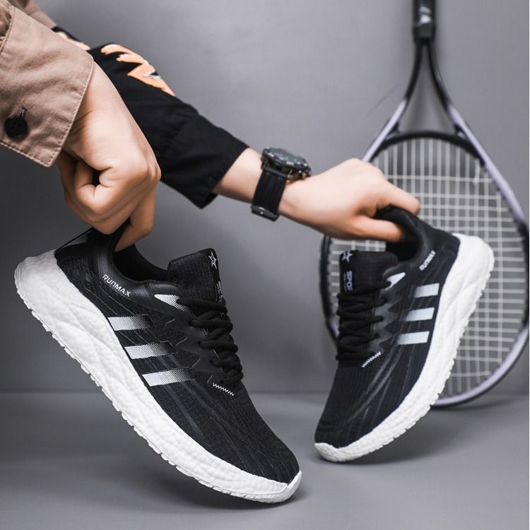 Hollow out Men's Shoes Mesh Breathable Sneakers Popcorn Outsole Running Shoes Trendy Men's Shoes Breathable Lightweight Running Shoes Men Sneakers casual breathable shoes