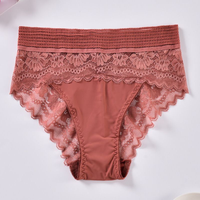 CINVIK  5Pcs Ladies Comfort Lace Underwear Women's High Waist Lace Panties Pure cotton crotch sexy see-through lace girls pantiesFD35958388