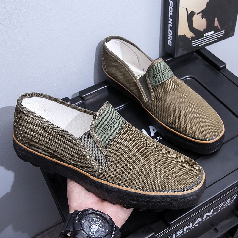 Camouflage Men's Shoes Liberation Shoes One Foot Stirrup Wear-resistant Slip-resistant Work Shoes Labor Protection Shoes Military Training Shoes Canvas Shoes Dad Shoes Rubber Shoes outdoor hiking Shoe