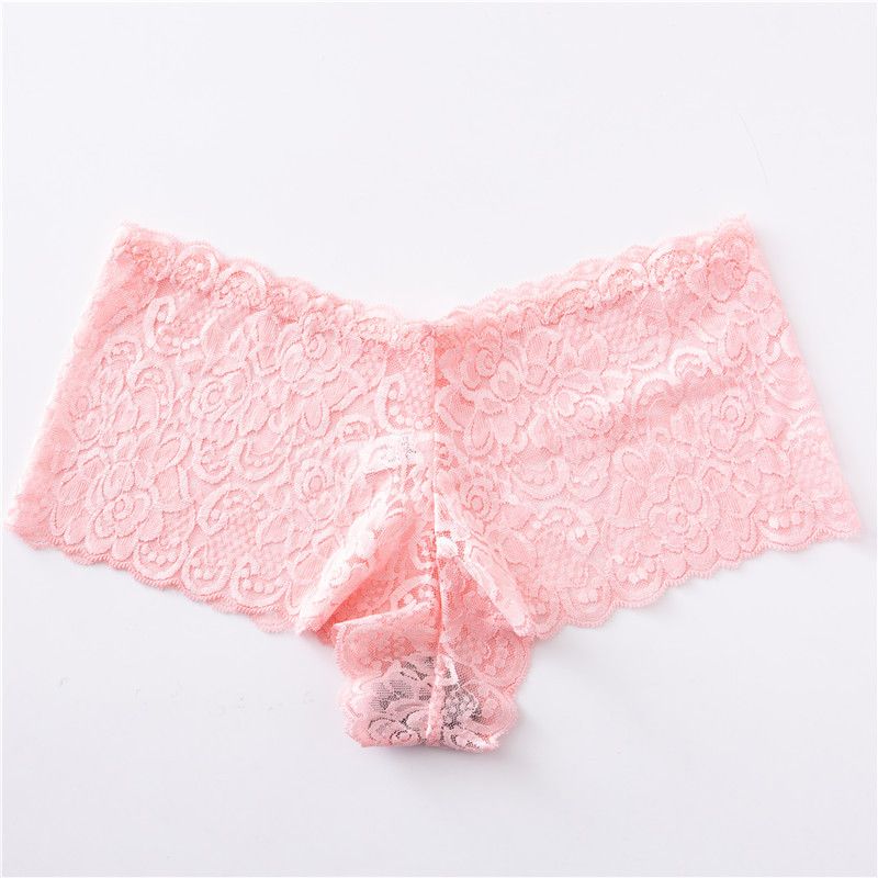 CINVIK  3PCS women's Lace Underwear Hollow Out Transparent non-marking Mid-Waist boxer panties full lace sexy Panties Underpants fashion Mid-Waist briefs cute girls colored panties comfortable soft