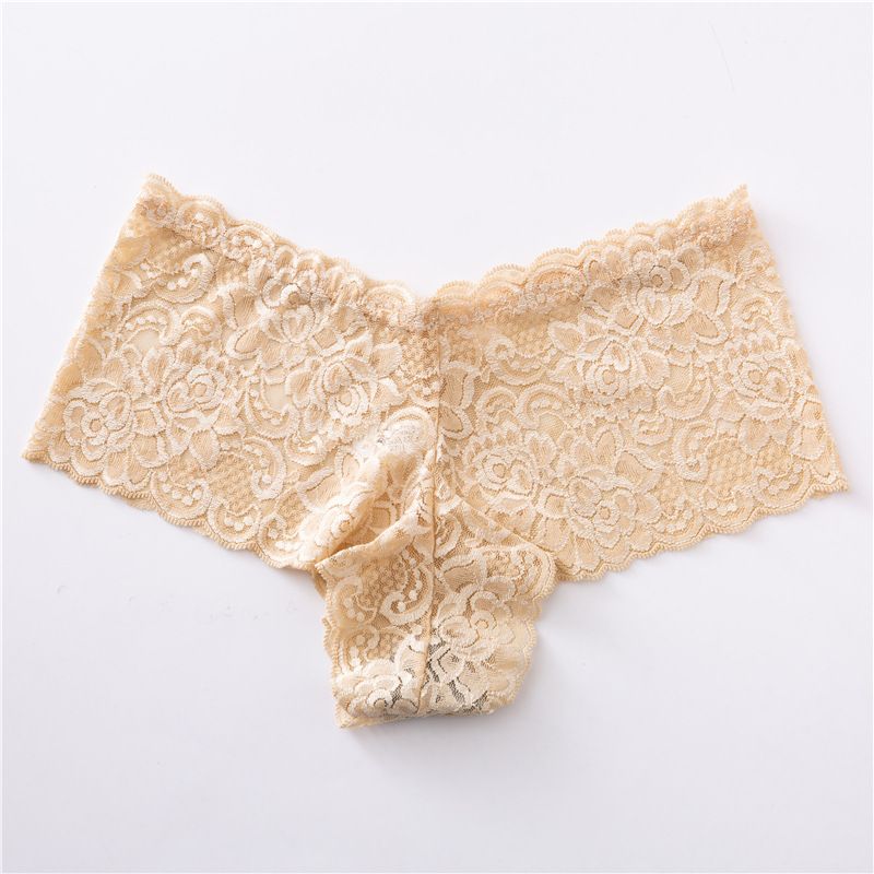 CINVIK  3PCS women's Lace Underwear Hollow Out Transparent non-marking Mid-Waist boxer panties full lace sexy Panties Underpants fashion Mid-Waist briefs cute girls colored panties comfortable soft