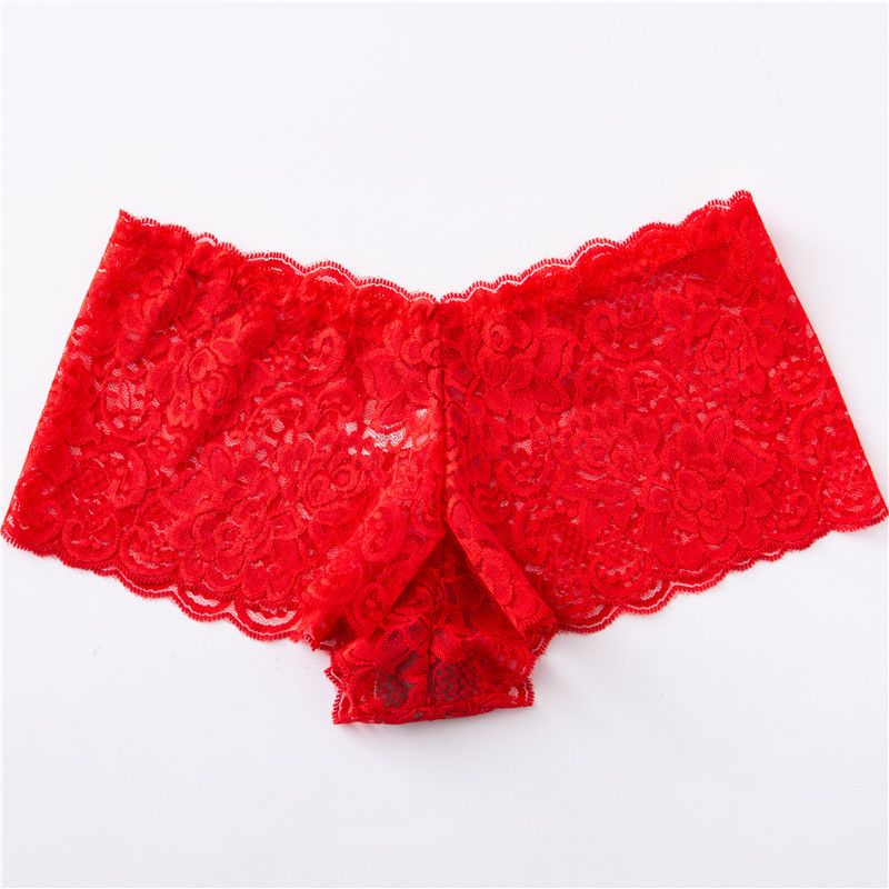 CINVIK  3PCS women's Lace Underwear Hollow Out Transparent non-marking Mid-Waist boxer panties full lace sexy Panties Underpants fashion Mid-Waist briefs cute girls colored panties comfortable soft