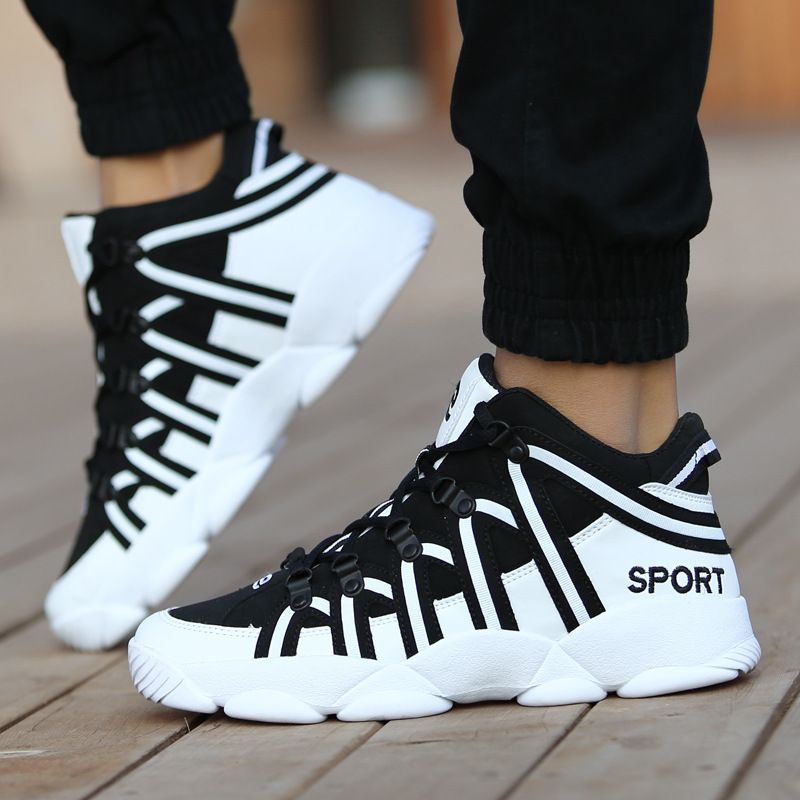 MINSIXIUSI (Size 34-46)  New Plus Size Men's Sneakers youth sports and leisure running shoes Students Running Shoes Boy Basketball Shoes Travel Shoes Outdoor Sports Shoes