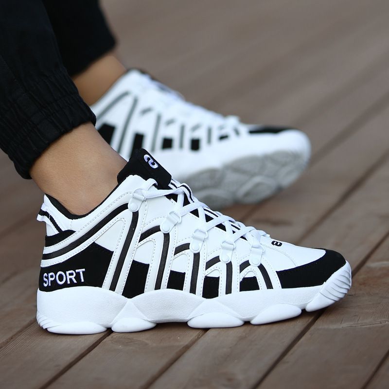 MINSIXIUSI (Size 34-46)  New Plus Size Men's Sneakers youth sports and leisure running shoes Students Running Shoes Boy Basketball Shoes Travel Shoes Outdoor Sports Shoes