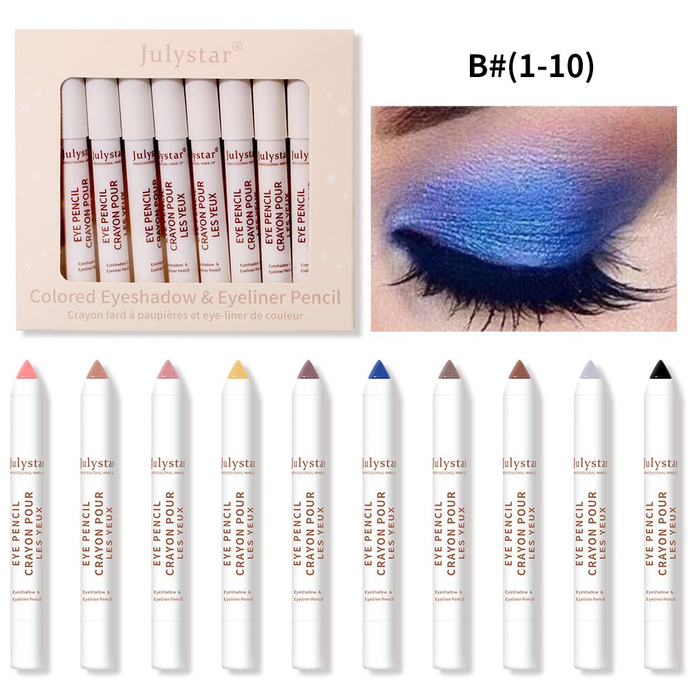 10PCS/Set Eyeshadow pencil Kit Makeup Waterproof Colorful Eyeshadow Pen Professional Salon Make up Eyeshadow Cosmetics