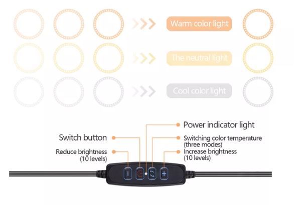 12 Inch LED Ring Light & Bluetooth Shutter Remote Control | Photography Light | Makeup Light | Vlogging Light